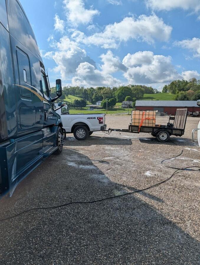 Williams Pressure Washing truck fleet washing setup